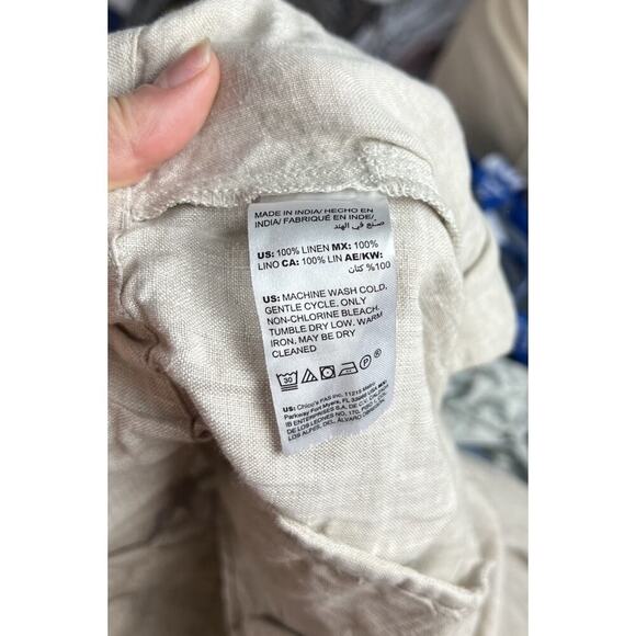 Chico’s Linen Ankle Straight Pants BeigevSize 6R Women’s - Picture 4 of 6